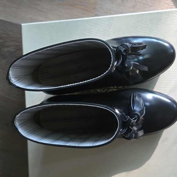 Vintage Coach BINA Black Wedge Rain Booties - Picture 3 of 11
